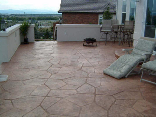 Stamped concrete patio